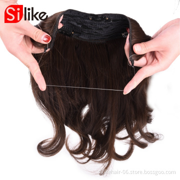 Top Hot Selling  Long Synthetic1 8inches 180g  Hair Hairpiece Fish Line hair extensions Body  wavy clips in hair extensions